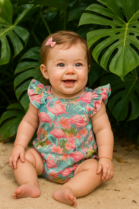 Tropical Flamingo Romper