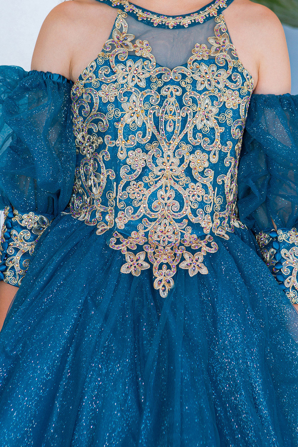 Peacock Tulle with Sleeve