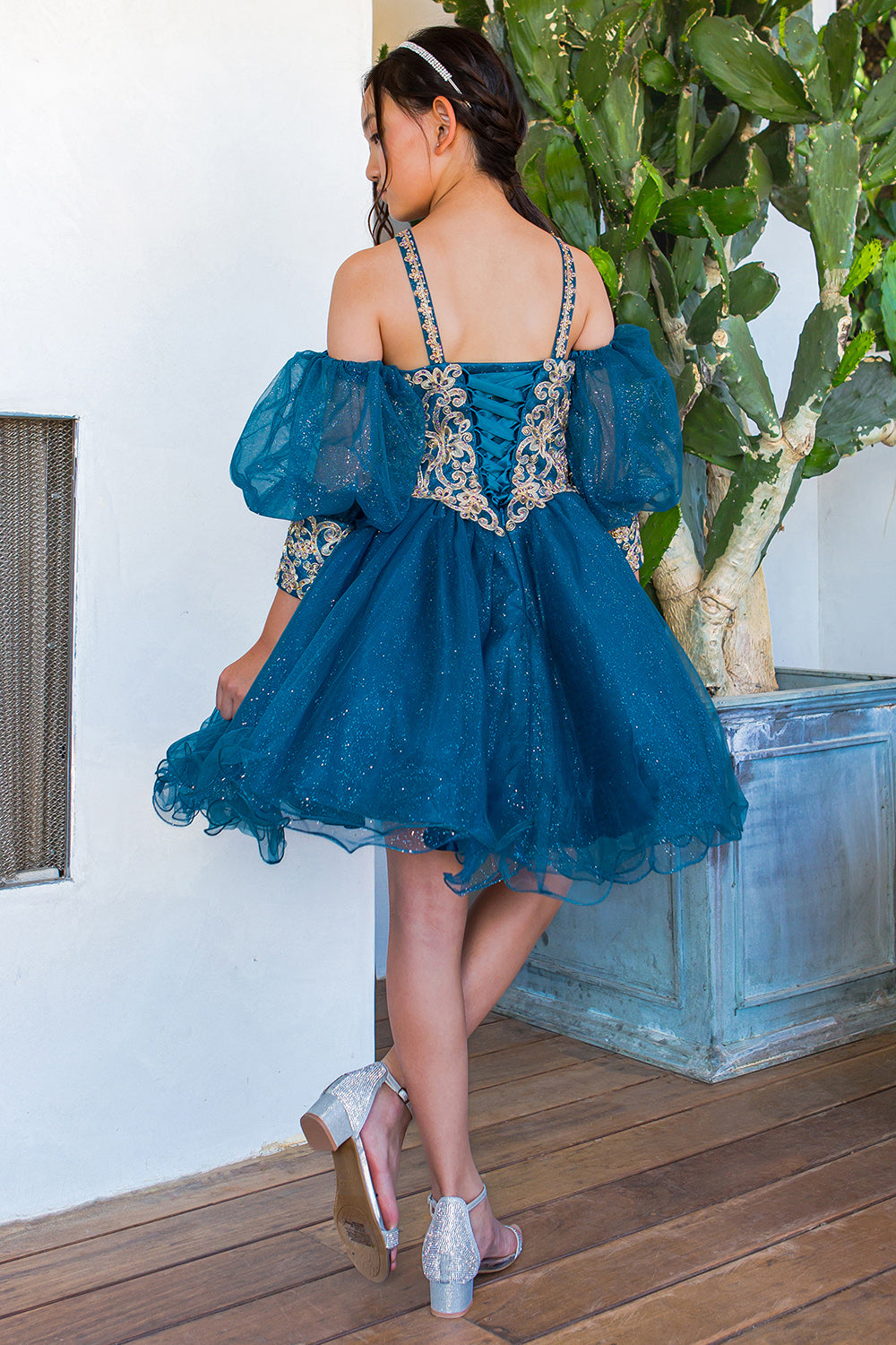 Peacock Tulle with Sleeve