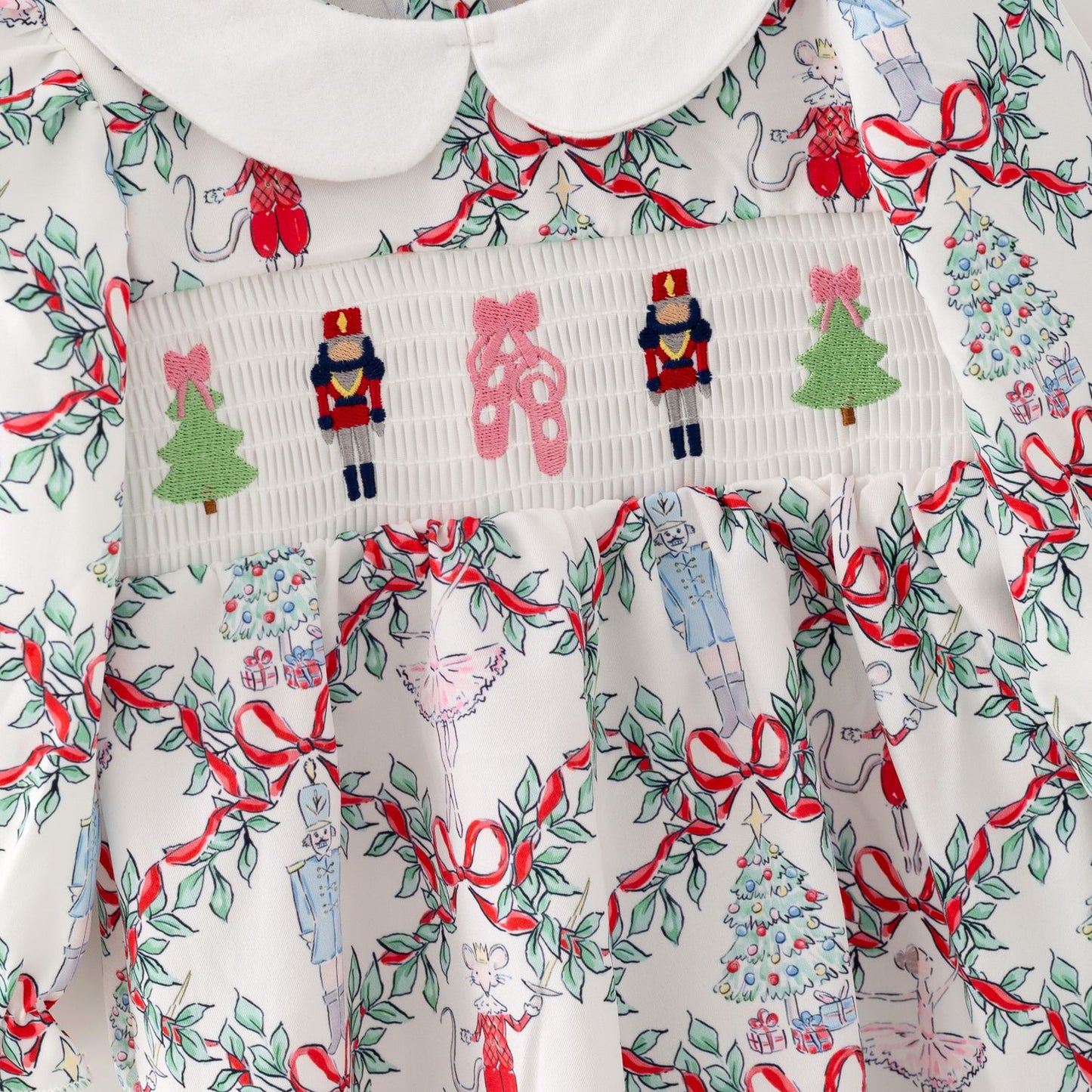 Nutcracker Trellis Smocked Romper
