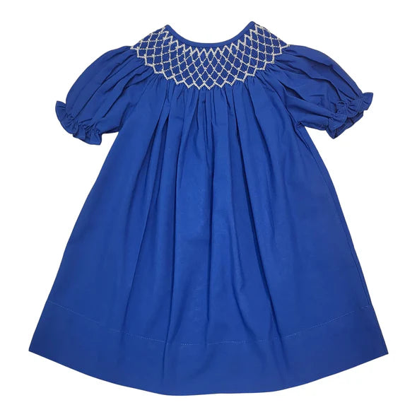 Royal Blue Pearl Smocked Dress