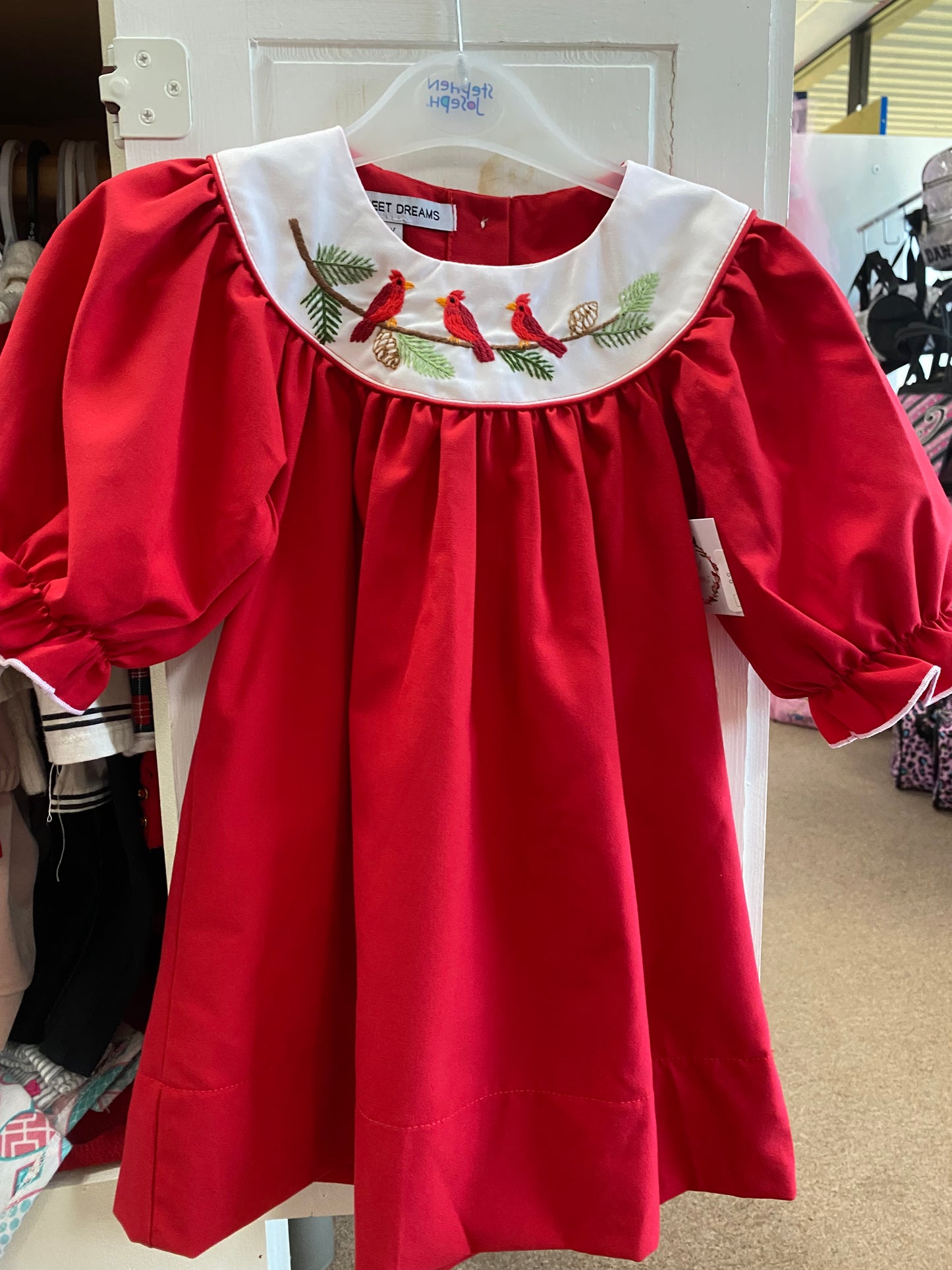 Cardinal Embroidered Red Dress