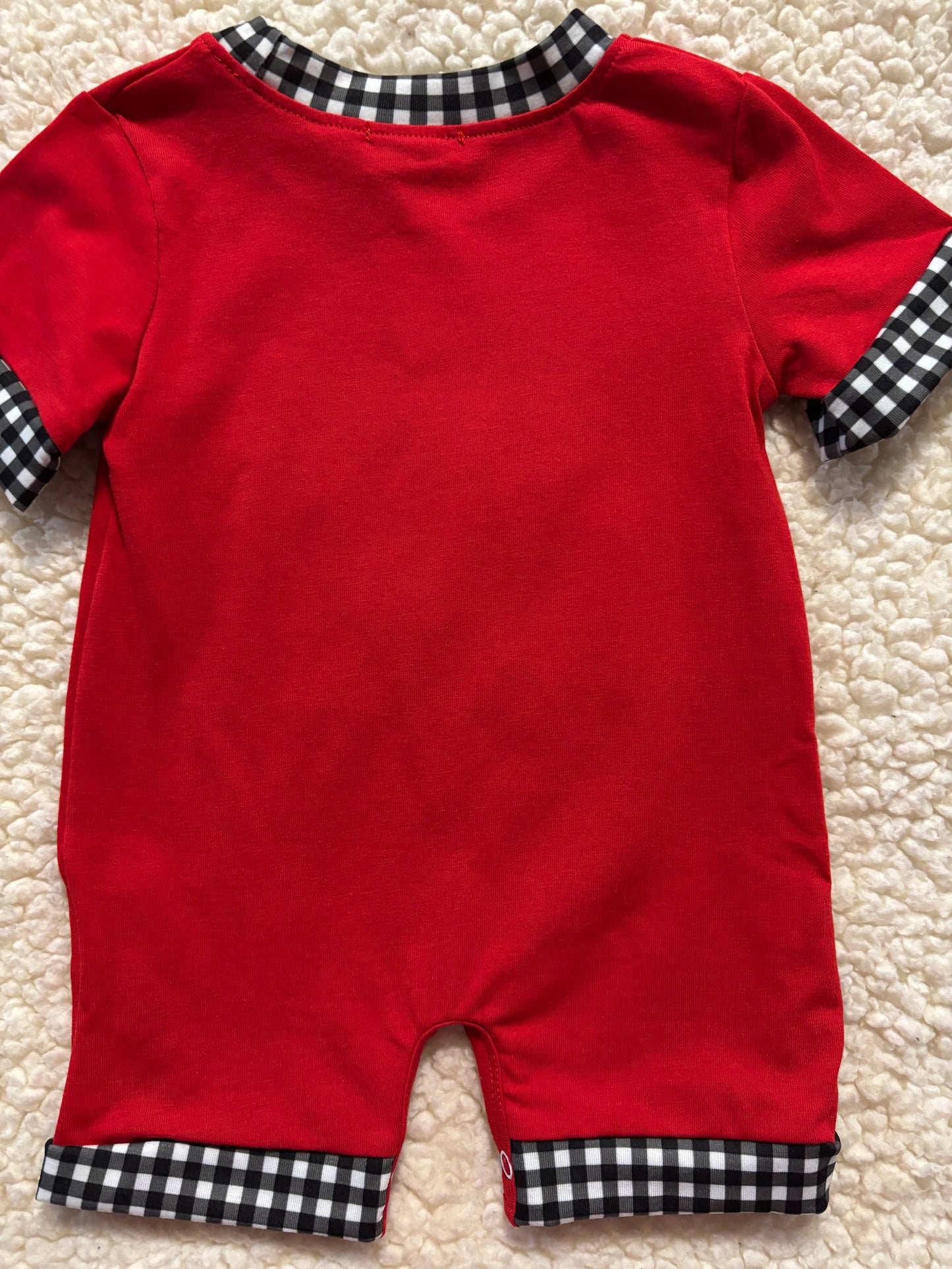 Go Dawgs red romper