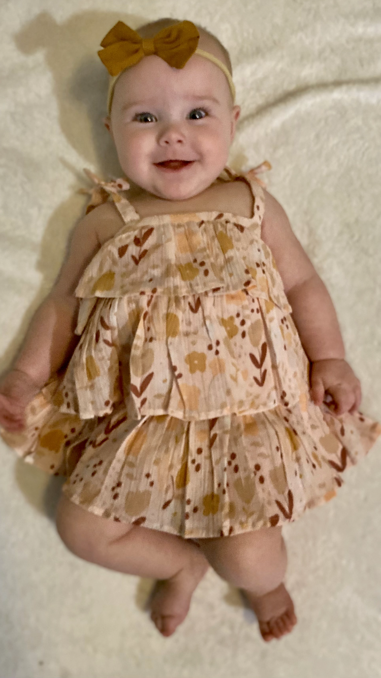 Floral Garden Infant Tiered Ruffle Dress Set