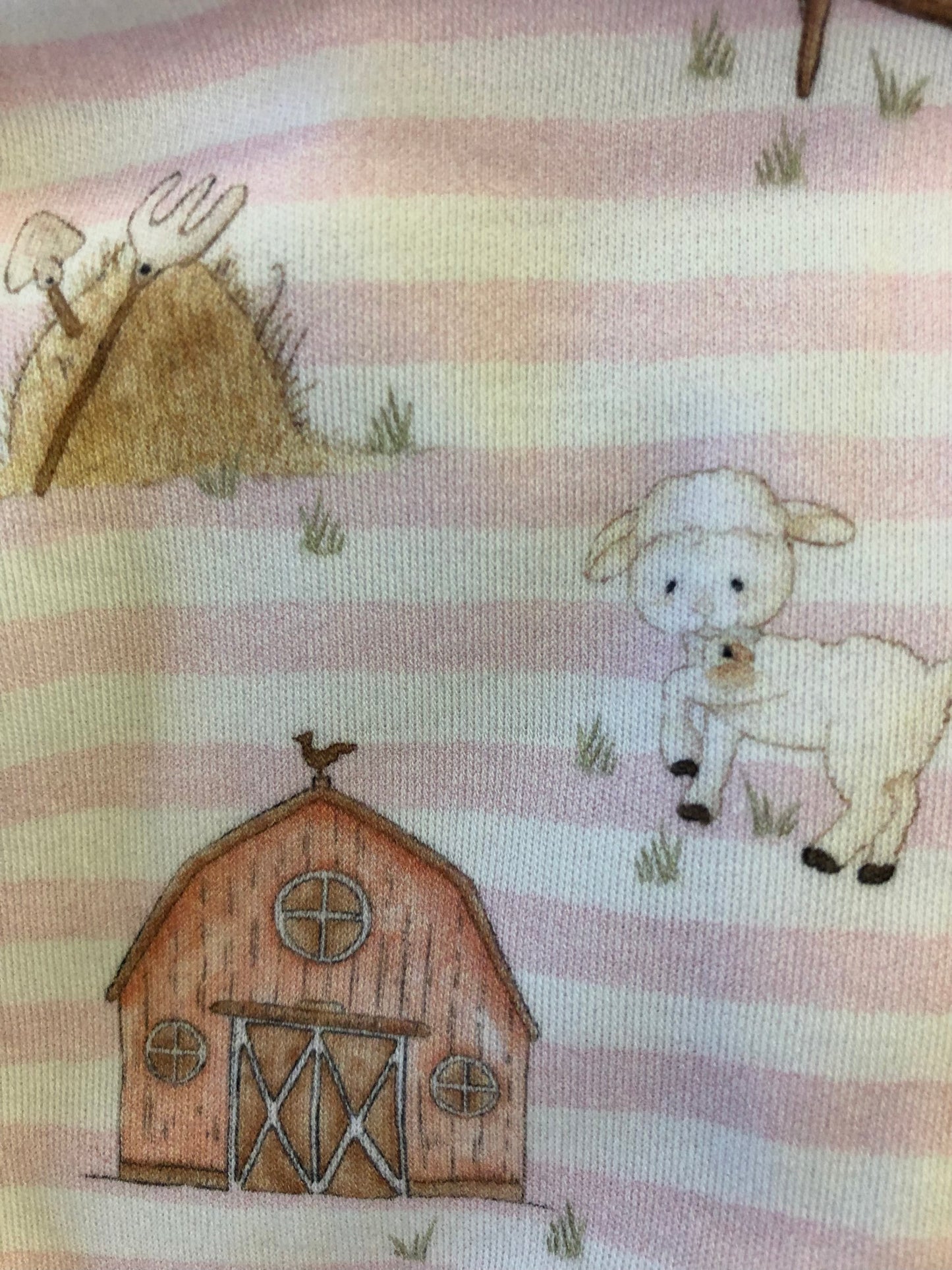 Farmhouse Pink Stripe Bubble