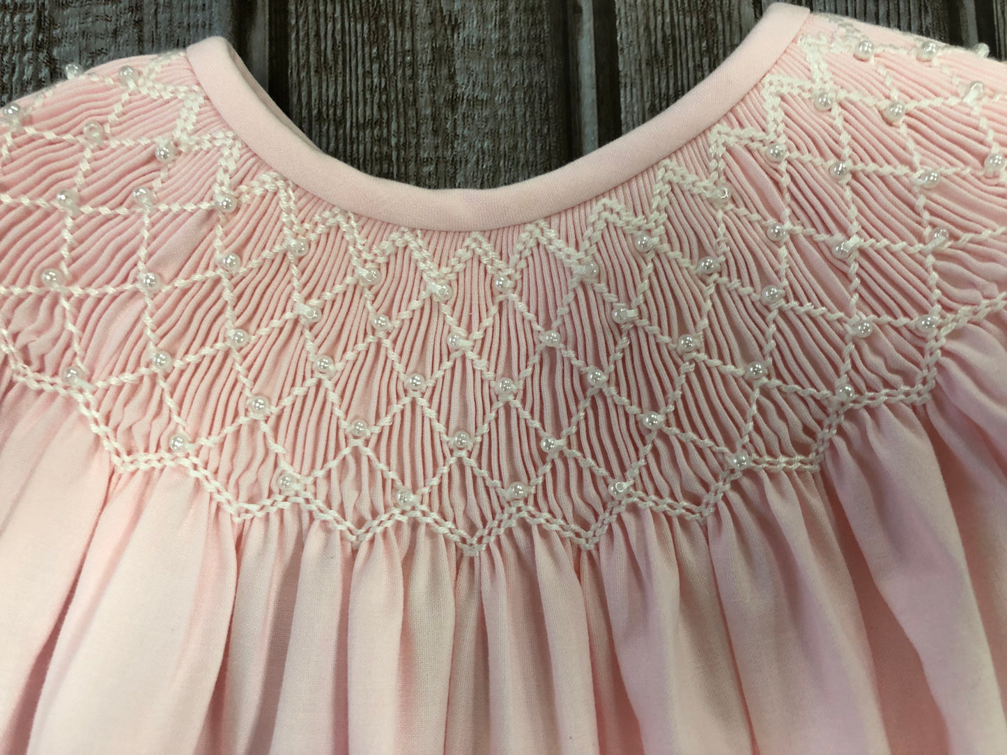 Pink Pearl Smocked Dress
