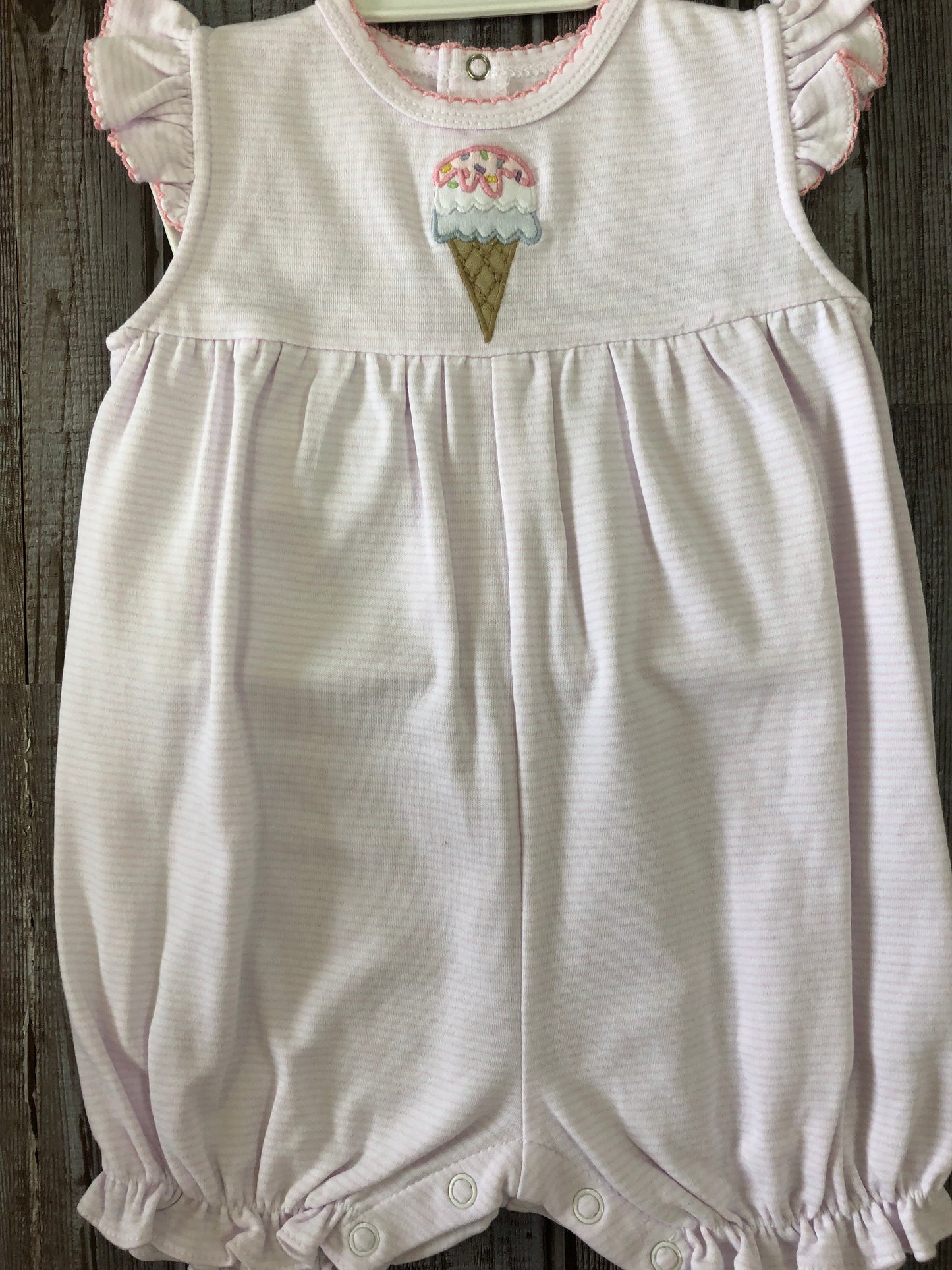 Pink Stripe Ice Cream Knit Bubble