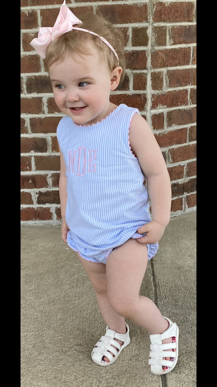 Blue or Pink Stripe Bloomer Set