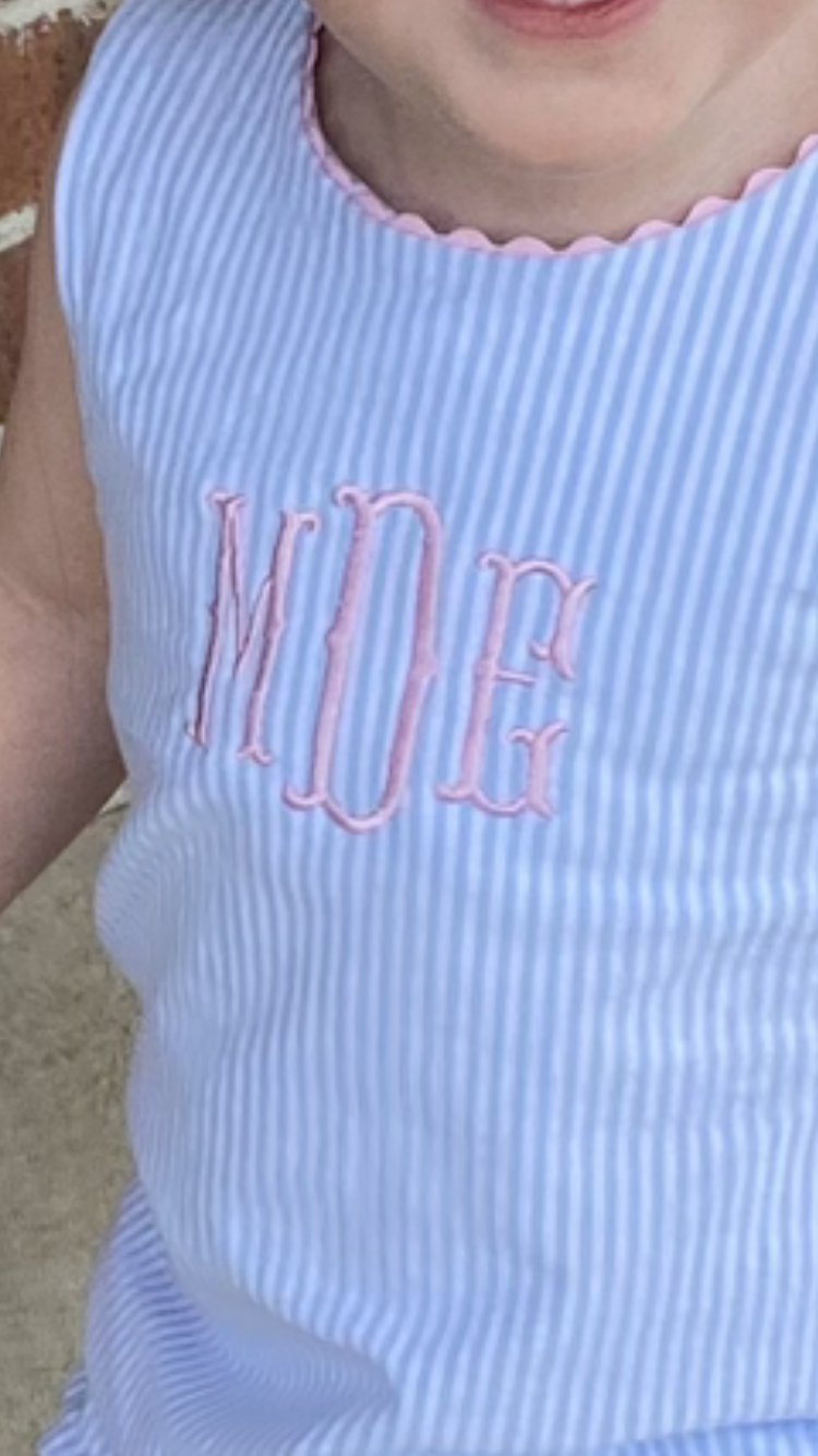 Blue or Pink Stripe Bloomer Set