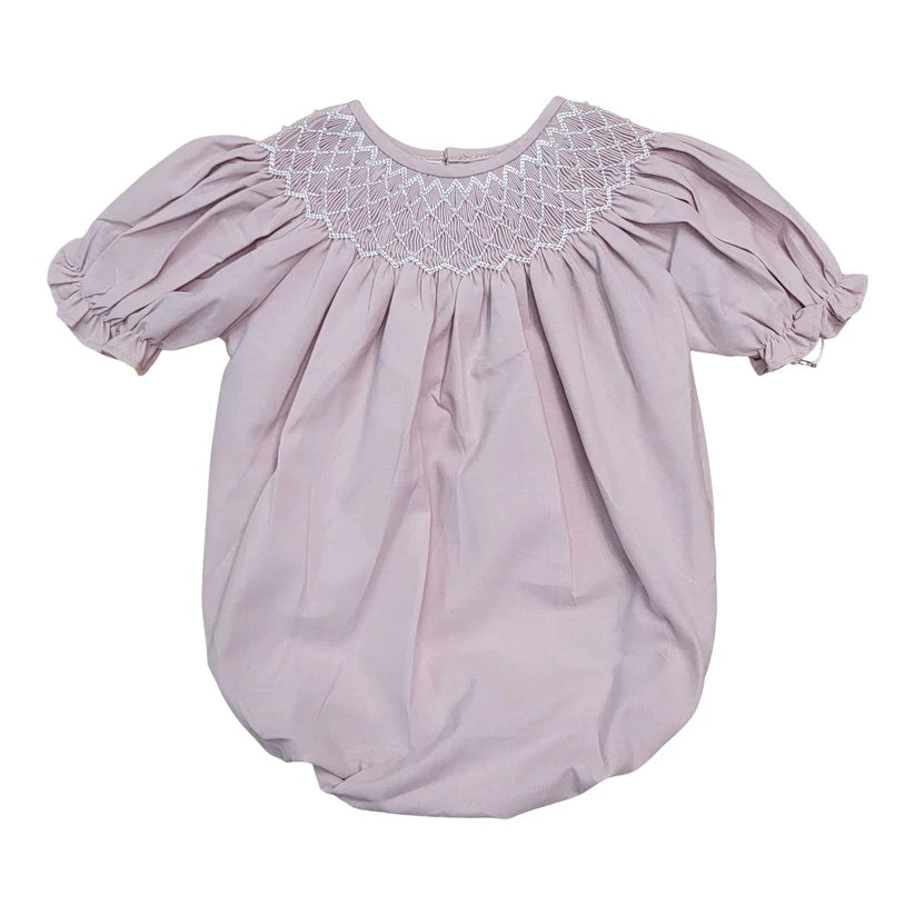 Dusty Pink Pearl Smocked Bubble