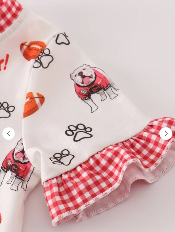 Dawgs Print Girls Pajama Romper