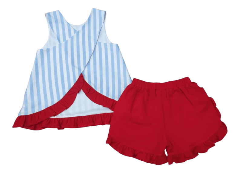 Baseball Applique Popover Short Set