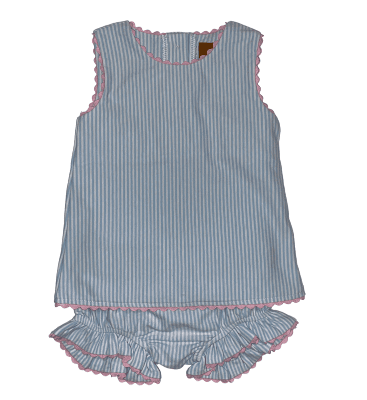 Blue or Pink Stripe Bloomer Set