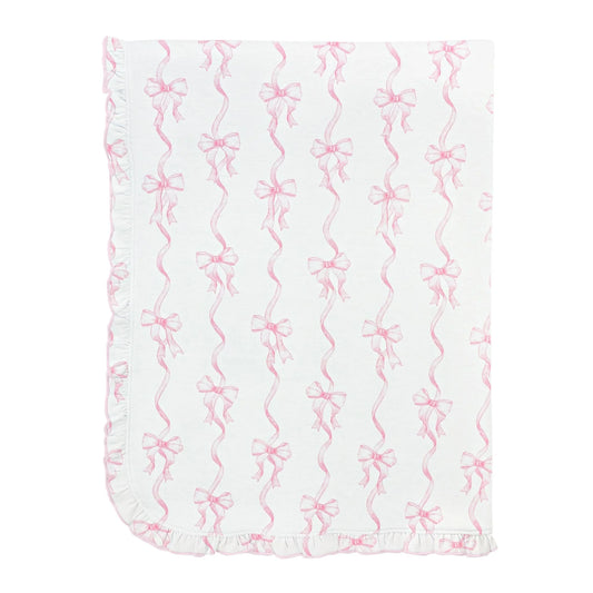 Coquette Bows Printed Receiving Blanket