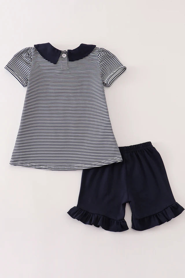 Navy School Bus Short Set