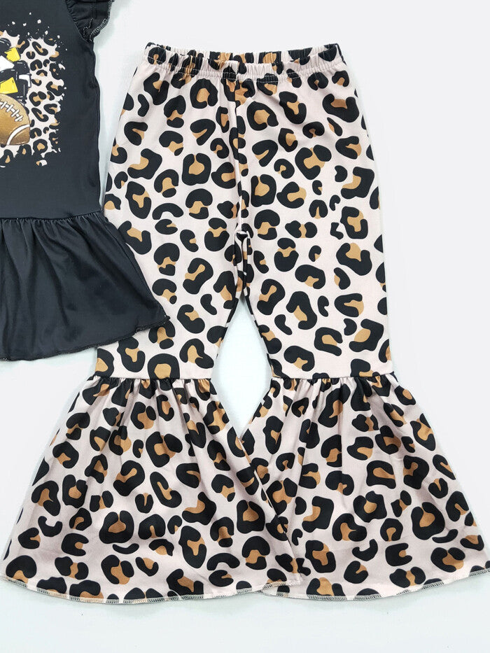Black Leopard Football Pant Set