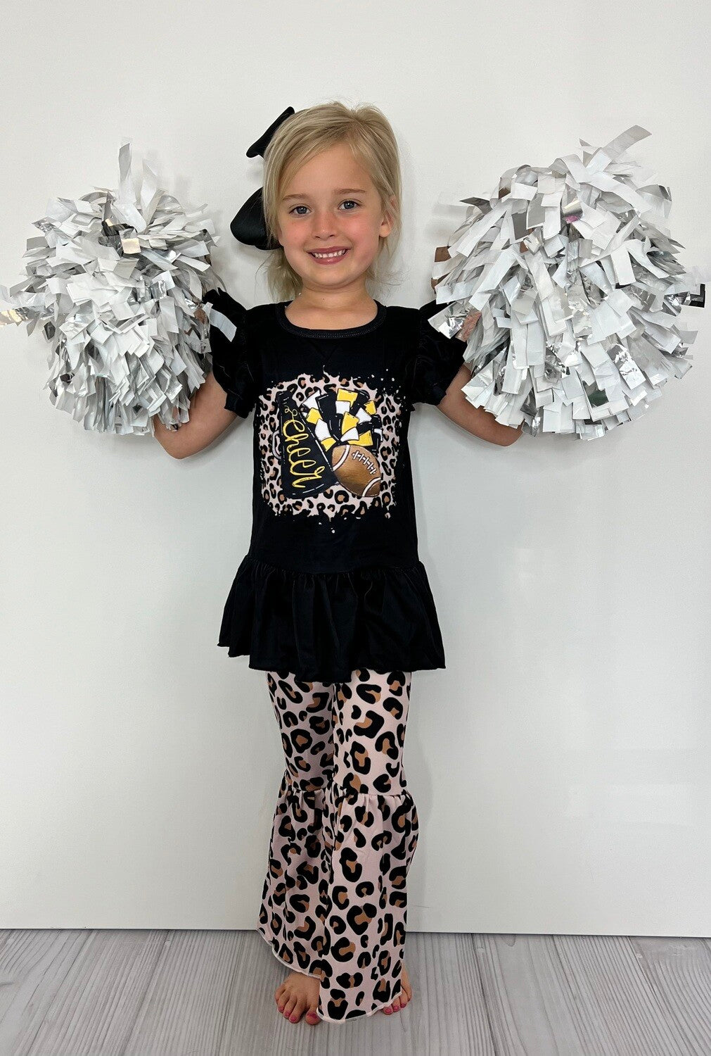 Black Leopard Football Pant Set