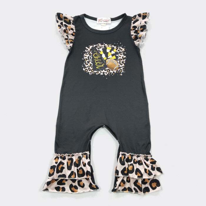 Black/Gold Football Romper