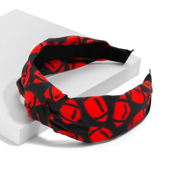 Red/Black Football Headband