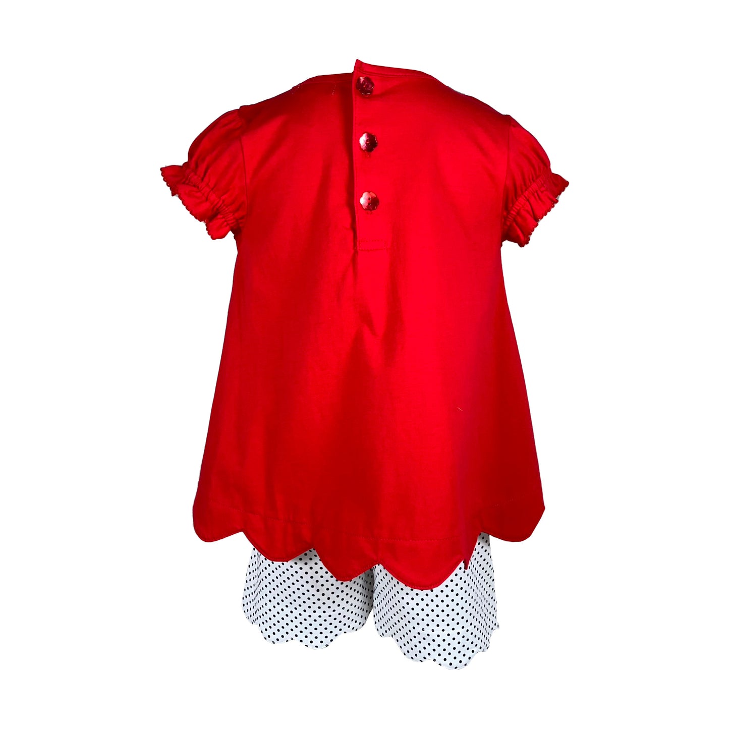 Red/Black Bulldog Applique Short Set