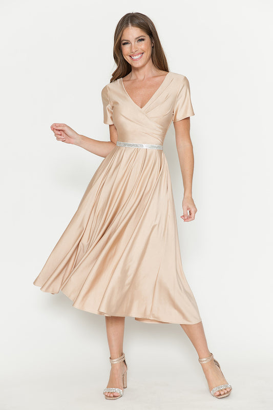 Champagne Tea Length Dress