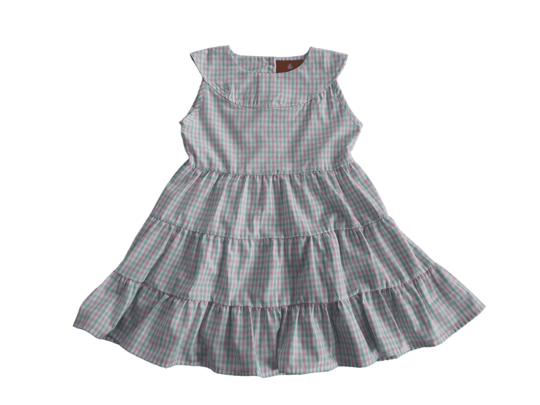 Pink/Turq Tiered Dress