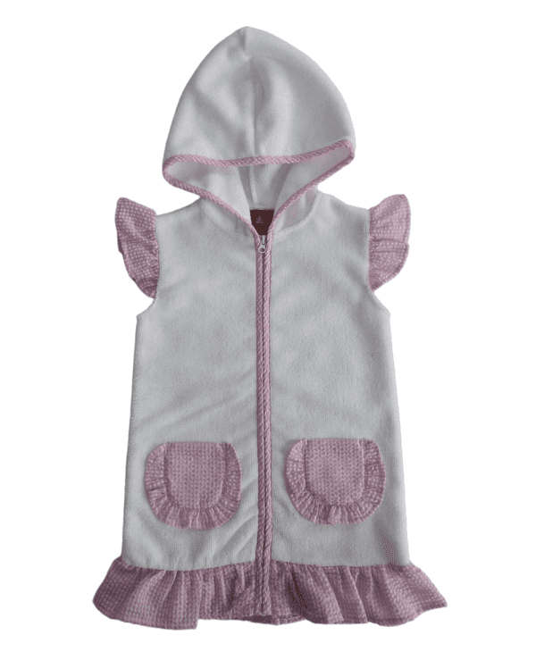 Pink Trim Terry Cover Up