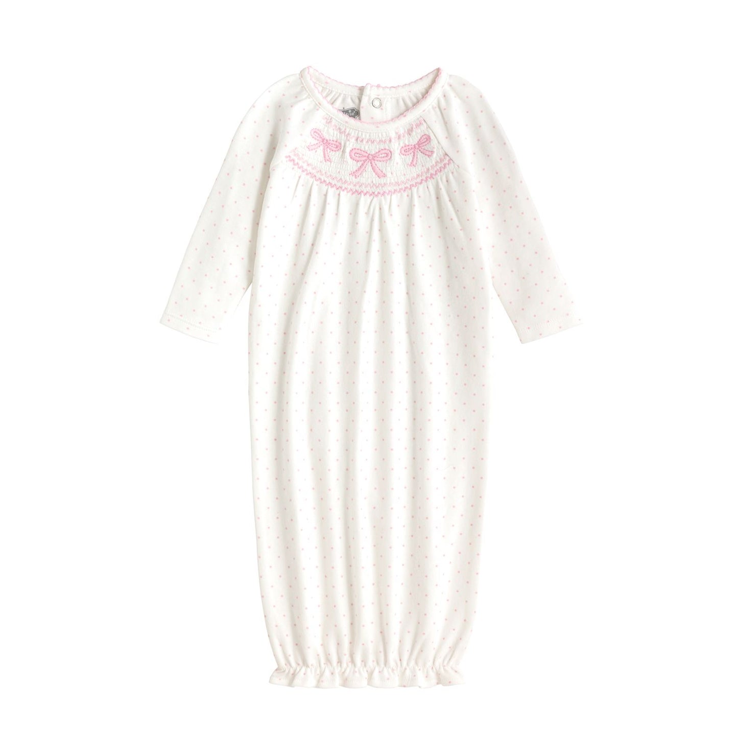Bow Smocked Layette Gown