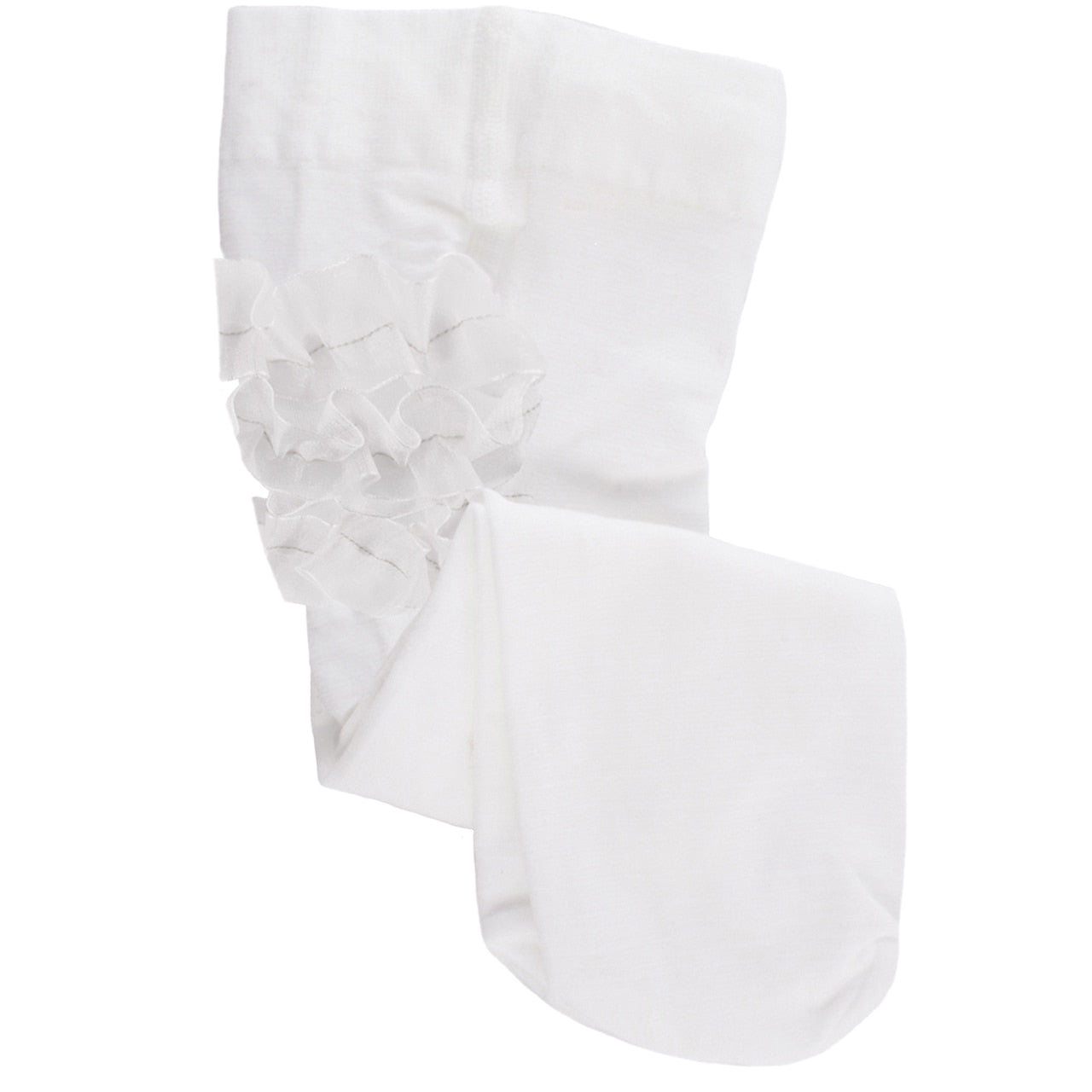 White Ruffle Tights