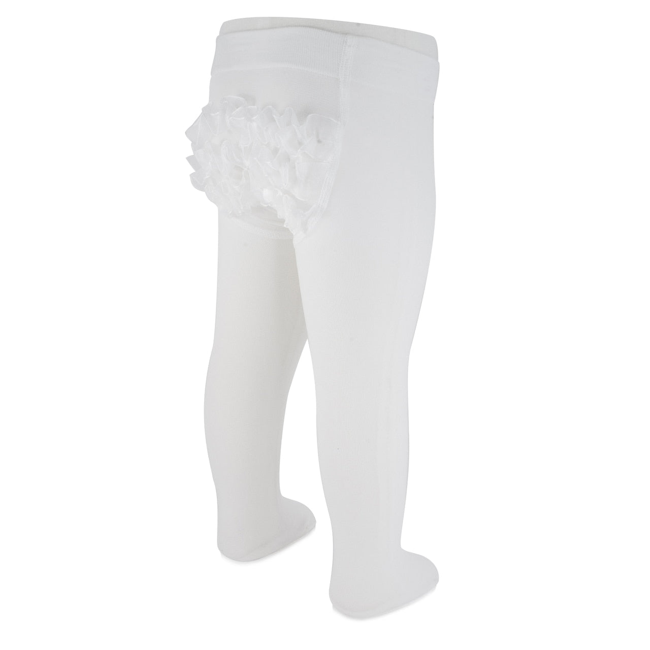 White Ruffle Tights