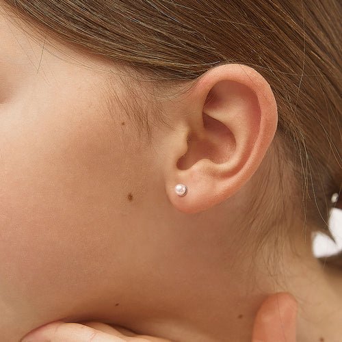 Pink Tone Pearl Earring