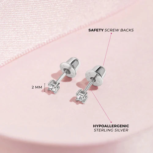 My Princess Solitaire 2mm Earring