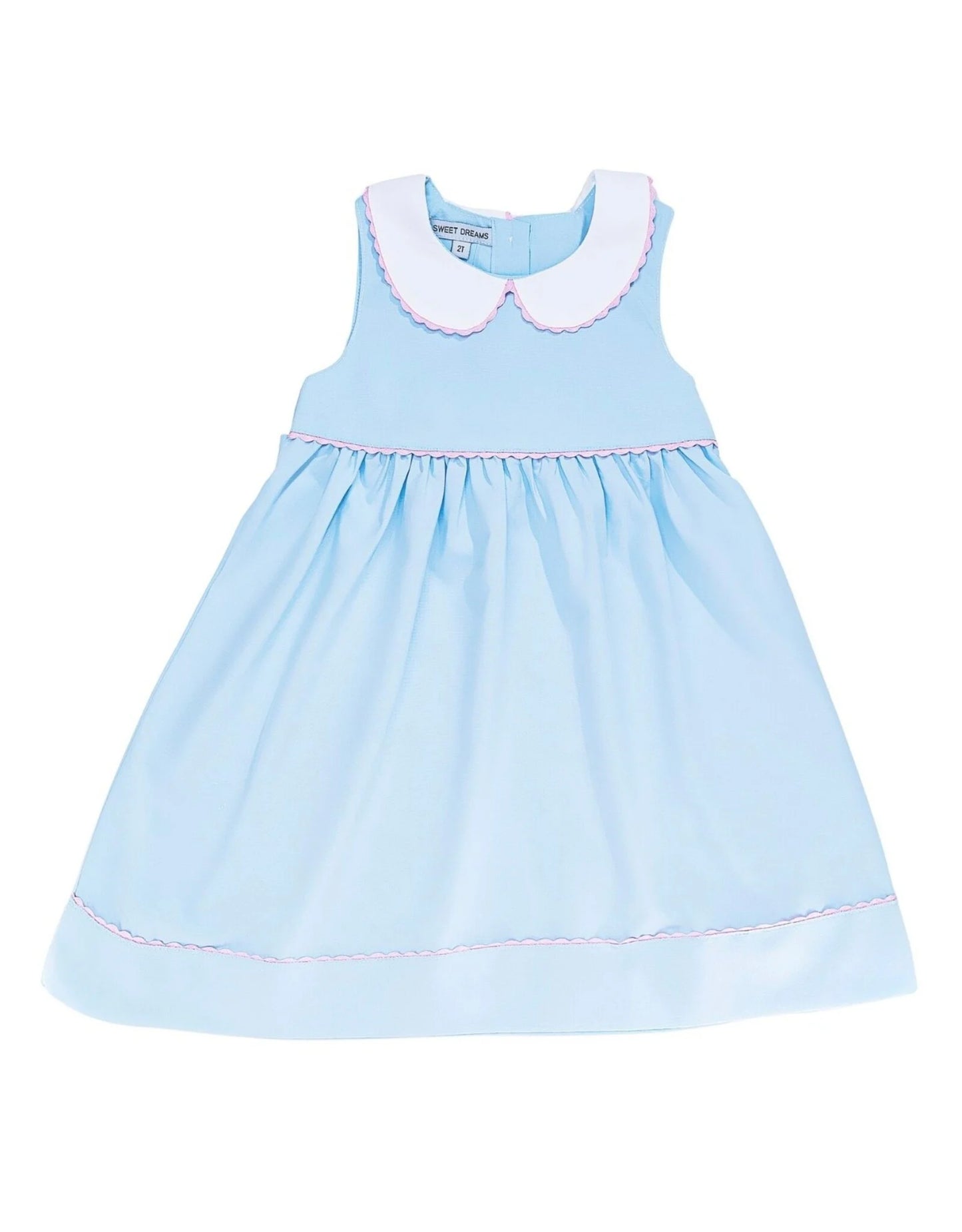 Blue Dress with Pink Ric Rac