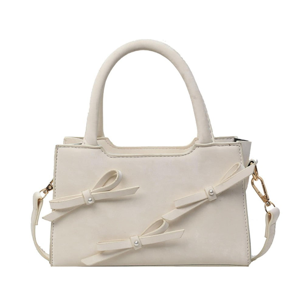 Faux Suede Bow Cross Body Tote Bag