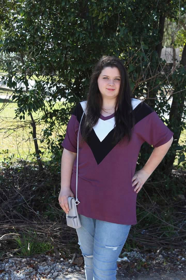 Eggplant V’ed Top