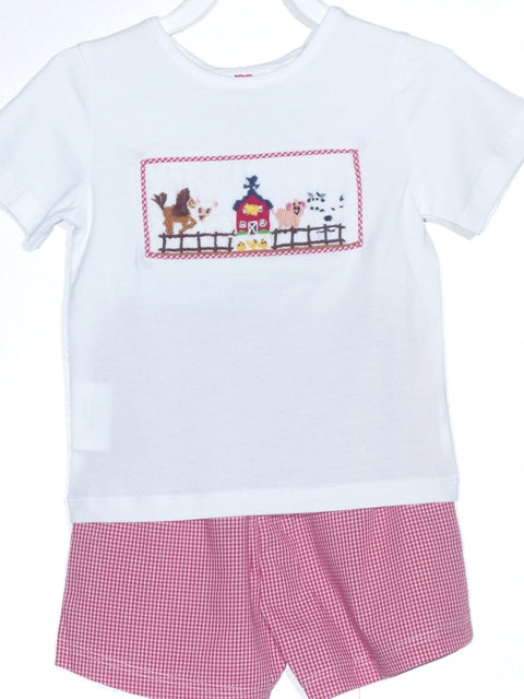 Smocked Farm Short Set