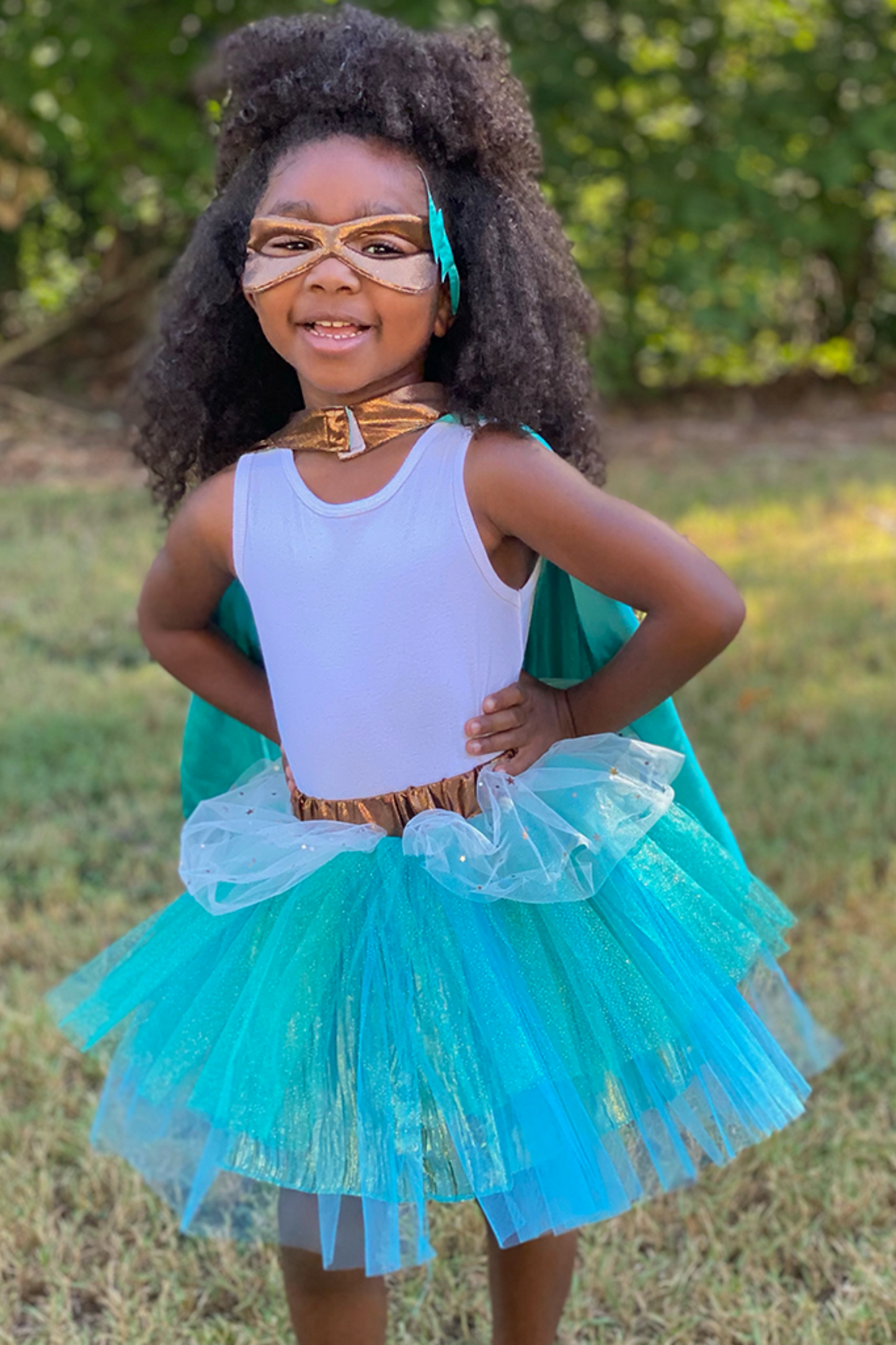 Copper & Teal Tutu/Cape/Mask