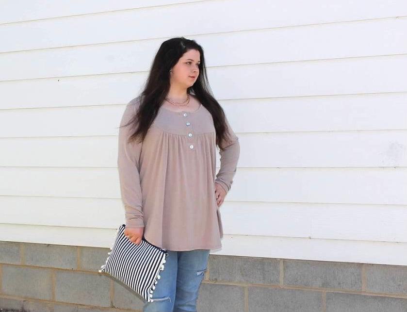 Mocha Button Top