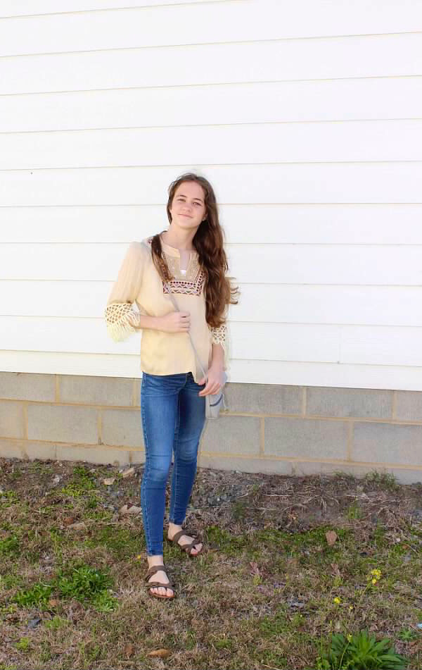 Fringed Tan Top