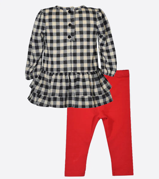 Black/White Check Legging Set