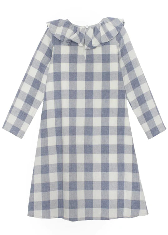Blue Woven Plaid Dress