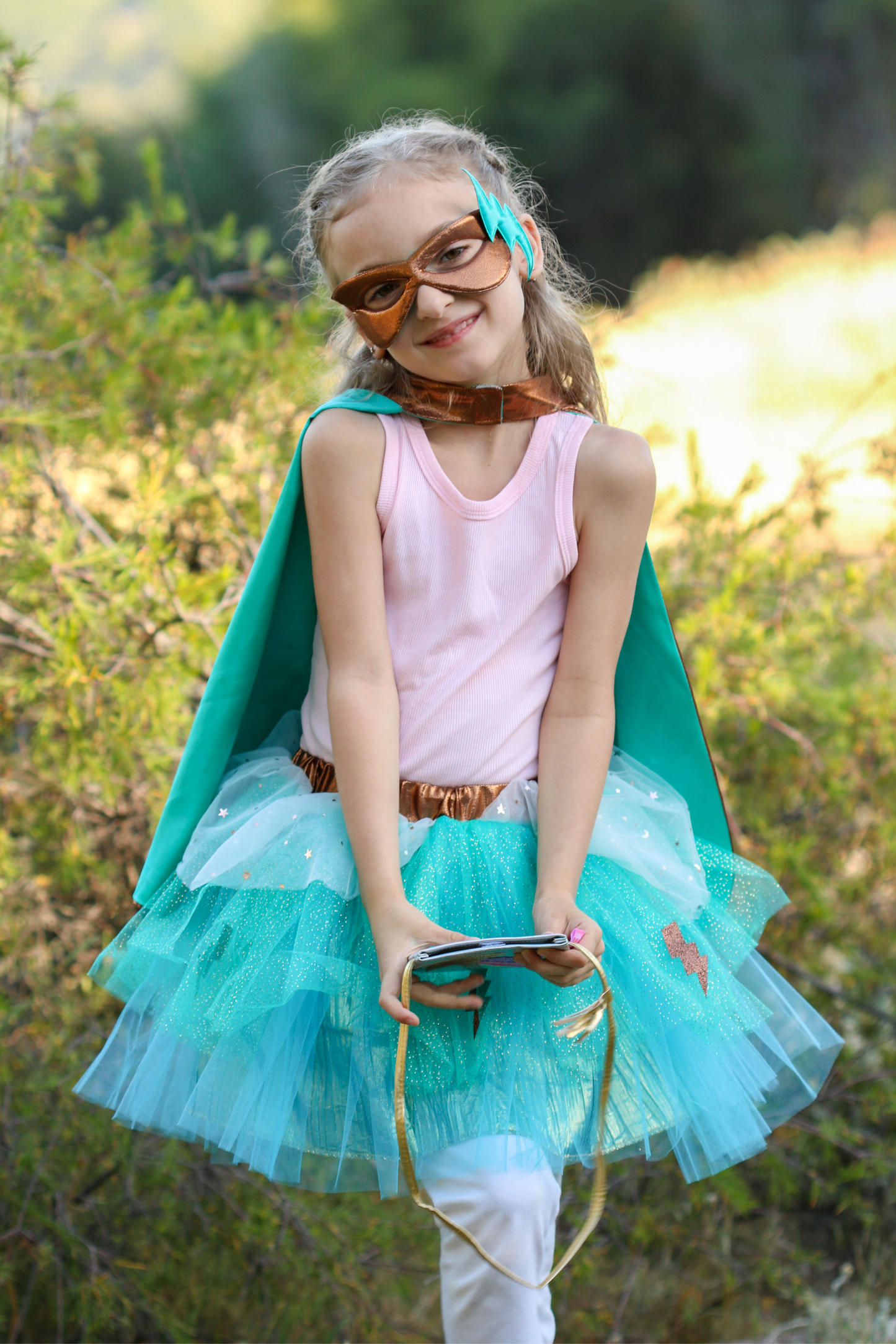 Copper & Teal Tutu/Cape/Mask