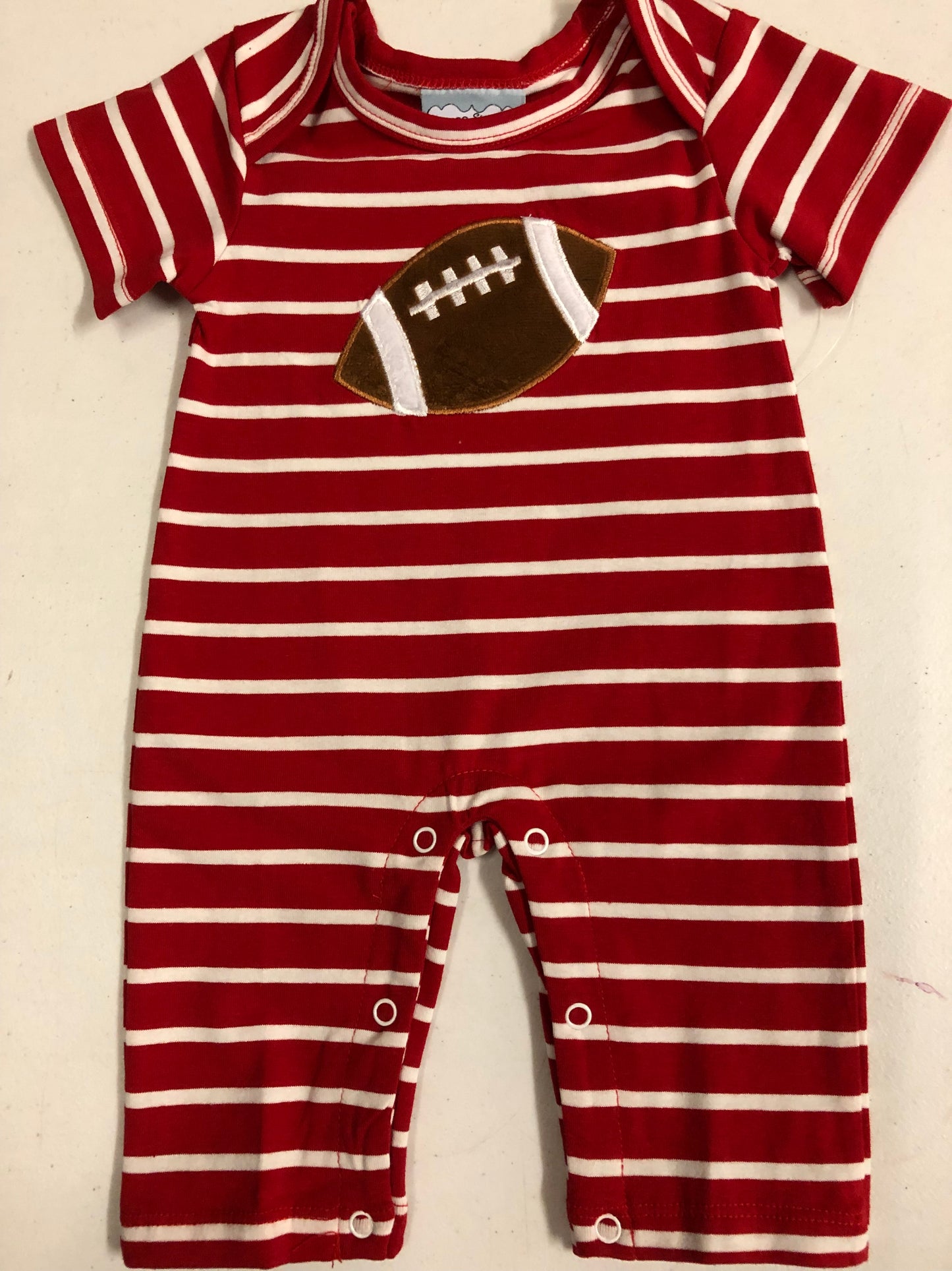 Red Stripe Football Romper