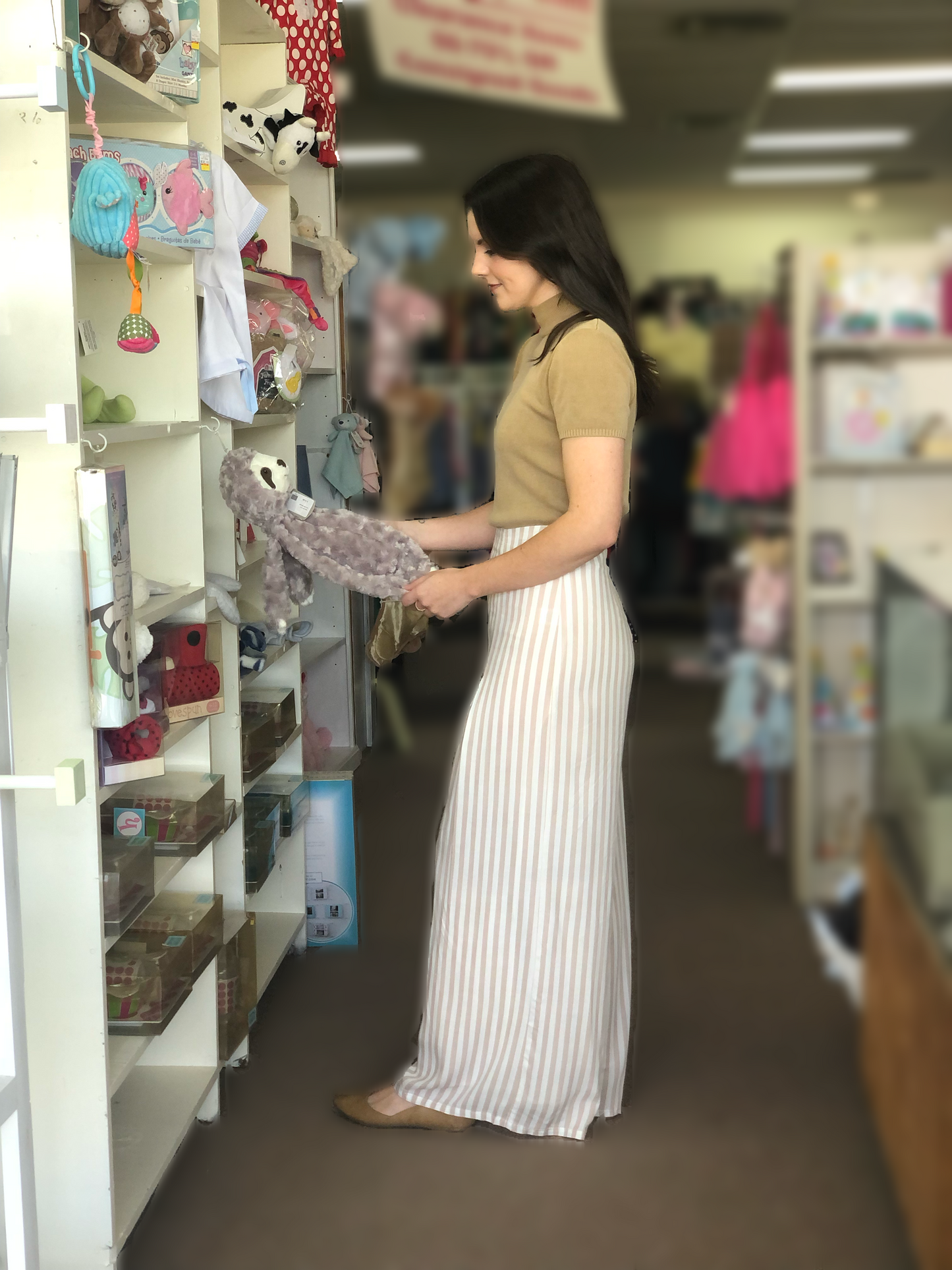 Latte Striped Wide Leg Pant