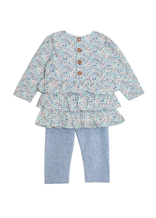 Blue Floral Legging Set