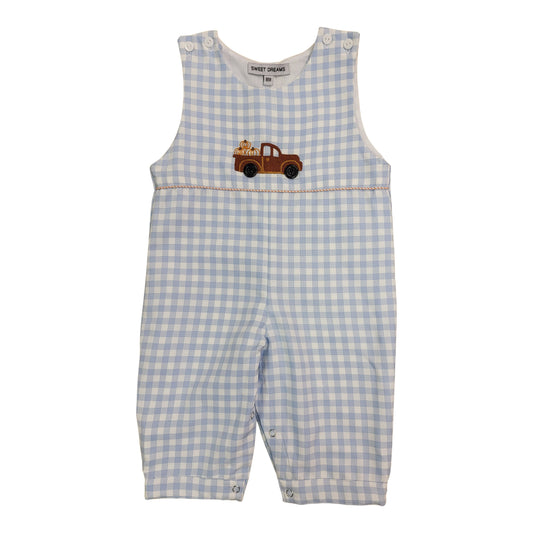 Blue Gingham Truck/Pumpkin Longall