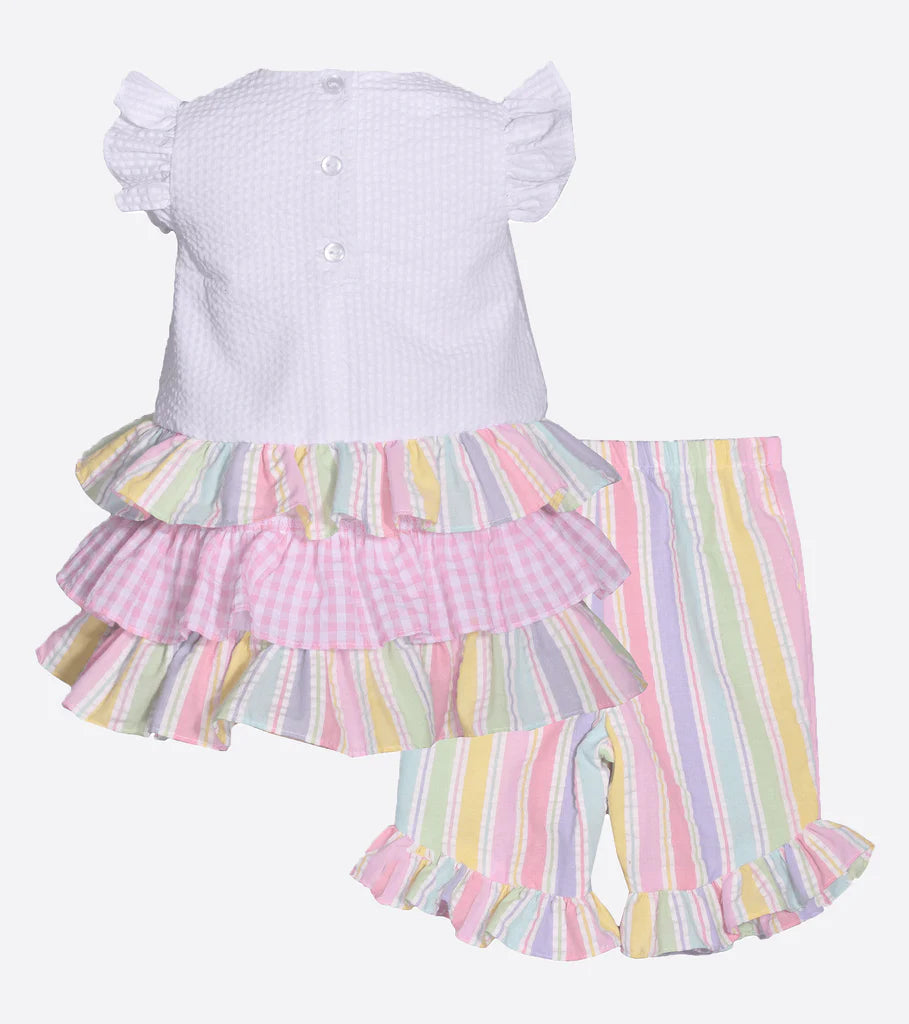 Seersucker Mult Bunny Capri Set