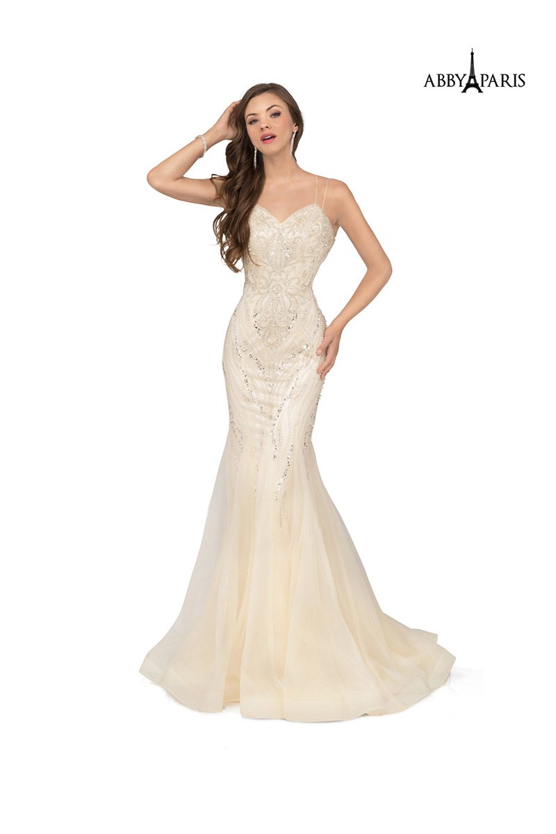 Champagne Tulle Prom Dress