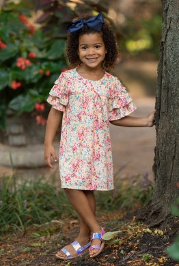 Confetti Knit Ruffle Sleeve Dress