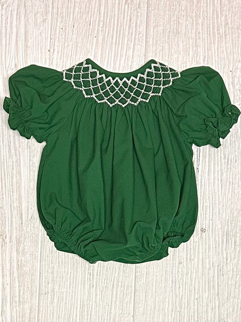 Hunter Green Smocked Bubble